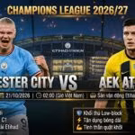 Ảnh bìa nhận định trận đấu Manchester City vs AEK Athens lúc 02h00 ngày 21/10 tại cúp C1 - TieuLamTV