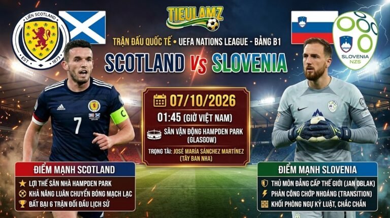 Ảnh bìa nhận định bóng đá trận Scotland vs Slovenia tại UEFA Nations League trên TieuLamTV